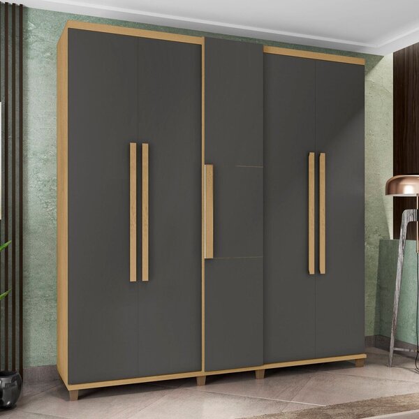 Guarda-roupa Casal 5 Portas 3 Gavetas Internas 2 Maleiros E S