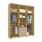 Guarda-roupa Casal 5 Portas 3 Gavetas Las Vegas Iii Cinamomo/