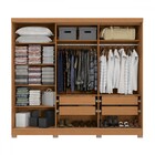 Guarda-roupa Casal 5 Portas 4 Gavetas Com Espelho Canela - Ka