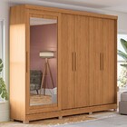 Guarda-roupa Casal 5 Portas 4 Gavetas Com Espelho Canela - Ka