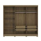 Guarda-roupa Casal 5 Portas 4 Gavetas Com Espelho Nogueira/ve