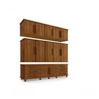 Guarda Roupa Casal 5 Portas 6 Gavetas Com Sapateira Amêndoa