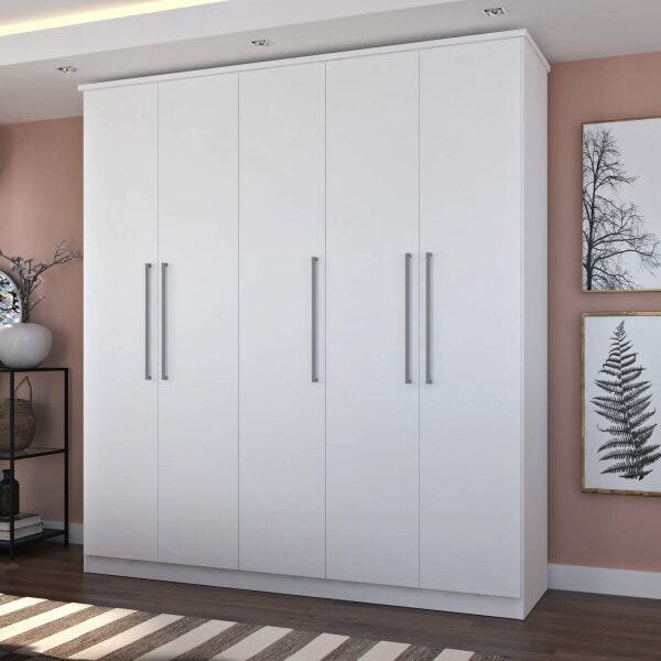 Guarda-roupa Casal 5 Portas 975p  Branco