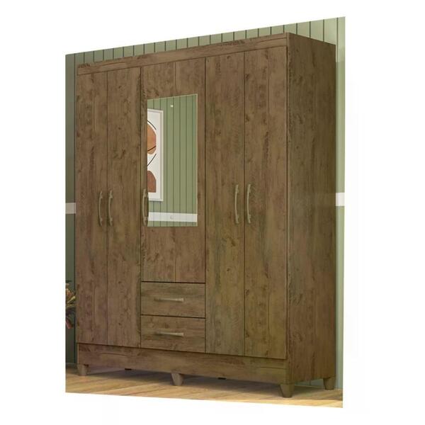 Guarda Roupa Casal 5 Portas C/espelho Assis Castanho