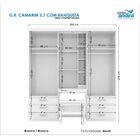 Guarda-roupa Casal 5 Portas Camarim Com Banqueta Santos Andirá