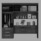 Guarda-roupa Casal 5 Portas Com Baú Cancun  Jequitibá/off Whi