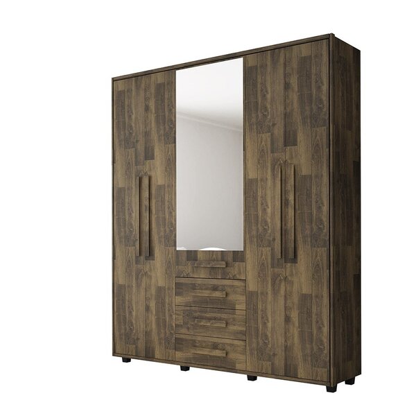 Guarda Roupa Casal 5 Portas Com Espelho E 4 Gavetas Las Vegas