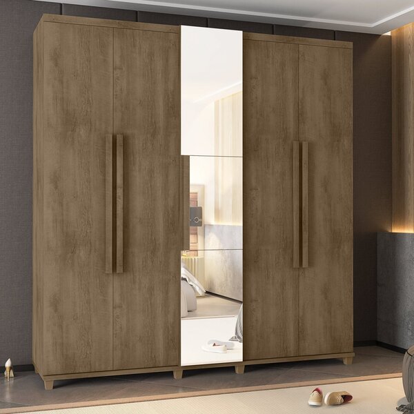 Guarda-roupa Casal 5 Portas Com Espelho E Sapateira Com 3 Gav