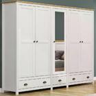 Guarda Roupa Casal 5 Portas Com Espelho Madeira Maciça 9128 F