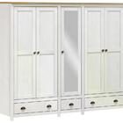 Guarda Roupa Casal 5 Portas Com Espelho Madeira Maciça 9128 F