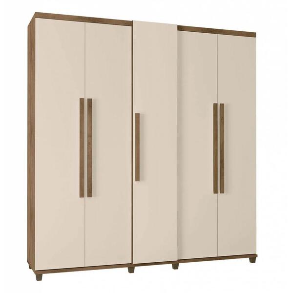 Guarda-roupa Casal 5 Portas Munique Freijó Off White