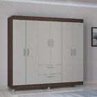 Guarda Roupa Casal 6 Porta 2 Gavetas Tóquio  Chocolate/offwhi