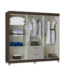 Guarda Roupa Casal 6 Porta 2 Gavetas Tóquio  Chocolate/offwhi
