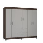 Guarda Roupa Casal 6 Porta 2 Gavetas Tóquio  Chocolate/offwhi