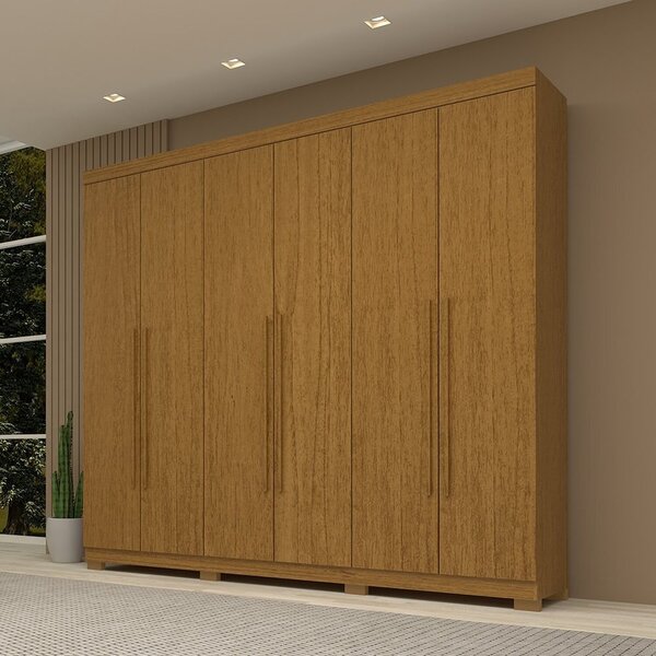Guarda-roupa Casal 6 Portas 100% Mdf 244cm Buganvílea Espress
