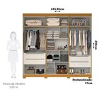 Guarda-roupa Casal 6 Portas 100% Mdf 244cm Buganvílea Espress