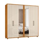 Guarda-roupa Casal 6 Portas 100% Mdf Com Espelhos E Pés Miró