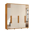 Guarda-roupa Casal 6 Portas 100% Mdf Com Espelhos E Pés Veron