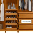 Guarda-roupa Casal 6 Portas 100% Mdf Com Espelhos E Pés Volpi