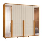 Guarda-roupa Casal 6 Portas 100% Mdf Com Espelhos E Pés Volpi