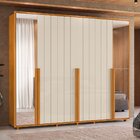 Guarda-roupa Casal 6 Portas 100% Mdf Com Espelhos E Pés Volpi