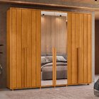 Guarda-roupa Casal 6 Portas 100% Mdf Com Espelhos E Pés Volpi