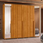 Guarda-roupa Casal 6 Portas 100% Mdf Com Espelhos E Pés Volpi