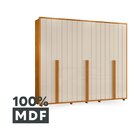 Guarda-roupa Casal 6 Portas 100% Mdf Com Espelhos E Pés Volpi