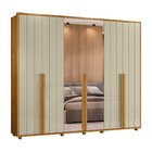Guarda-roupa Casal 6 Portas 100% Mdf Com Espelhos E Pés Volpi