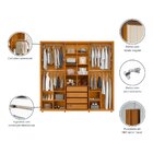 Guarda-roupa Casal 6 Portas 100% Mdf Com Pés Miró Cinamomo/of