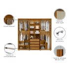 Guarda-roupa Casal 6 Portas 100% Mdf Com Pés Miró Cumaru/opala