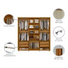 Guarda-roupa Casal 6 Portas 100% Mdf Com Pés Veronese Cumaru/