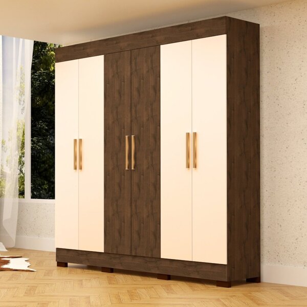 Guarda Roupa Casal 6 Portas 100% Mdf Lisianto Espresso Móveis