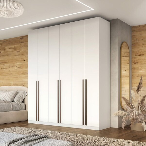 Guarda Roupa Casal 6 Portas 100% Mdf Vicenzo Branco
