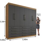 Guarda Roupa Casal 6 Portas 12 Gavetas Marselha Cinamomo/graf