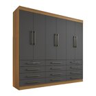 Guarda Roupa Casal 6 Portas 12 Gavetas Marselha Cinamomo/graf