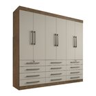 Guarda Roupa Casal 6 Portas 12 Gavetas Marselha Ypê/off White