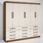 Guarda Roupa Casal 6 Portas 12 Gavetas - Mônaco-ypê/off White