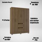 Guarda Roupa Casal 6 Portas 135 Cm 949 Poqq