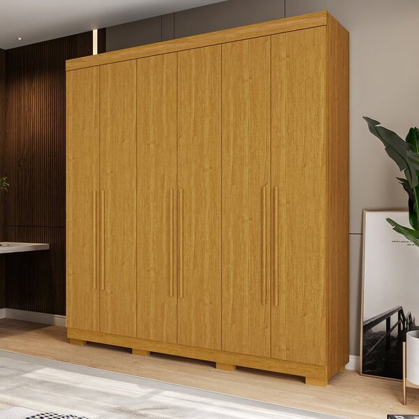 Guarda-roupa Casal 6 Portas 199cm Willow Espresso Móveis Cina
