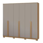 Guarda-roupa Casal 6 Portas 2,10m Aretha Camaru/fendi