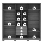 Guarda-roupa Casal 6 Portas 2,10m Aretha Jacarandá