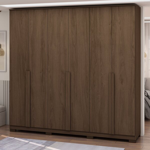 Guarda-roupa Casal 6 Portas 2,10m Aretha Jacarandá