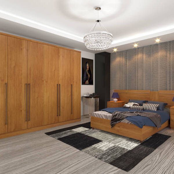 Guarda Roupa Casal 6 Portas 2,70m - Sevilla-cinamomo - Tcil M