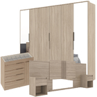 Guarda Roupa Casal 6 Portas 2 Espelhos Atrice Cômoda Lume 5 G