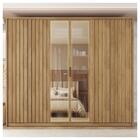 Guarda Roupa Casal 6 Portas 2 Espelhos Marrom Braga