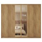 Guarda Roupa Casal 6 Portas 2 Espelhos Marrom Braga