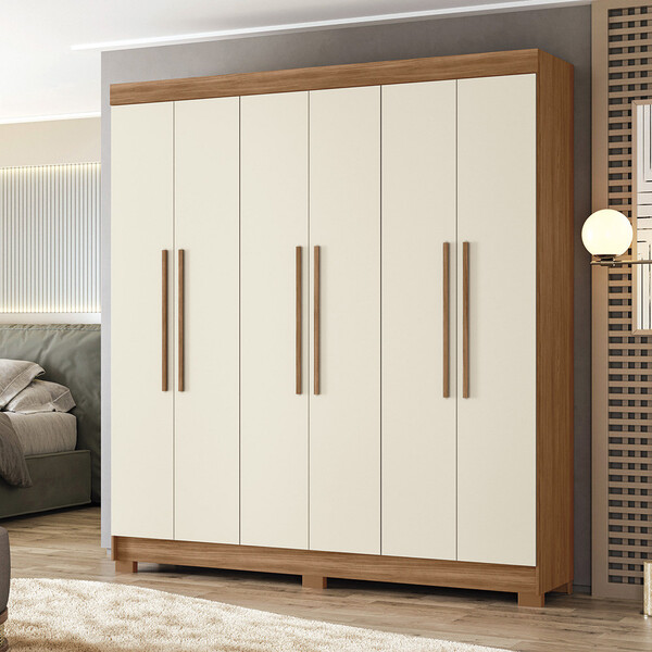 Guarda-Roupa Casal 6 Portas 2 Gavetas 194,40cm Toledo Santos