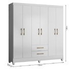 Guarda Roupa Casal 6 Portas 2 Gavetas 1 53m Branco Panamá Mov