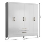 Guarda Roupa Casal 6 Portas 2 Gavetas 1 53m Branco Panamá Mov
